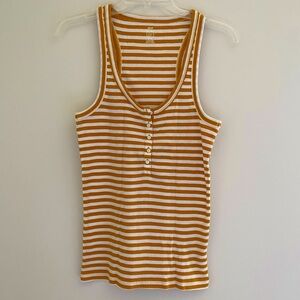 Aerie Real Soft Racerback Henley Striped Tank Top, size medium